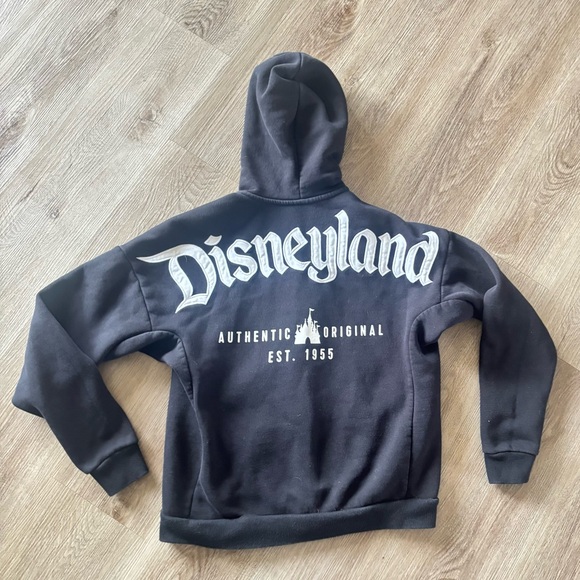 Disney Black Embroidered Black Zip Up Hoodie Sweater Iconic Disneyland Hoodie - Picture 3 of 7